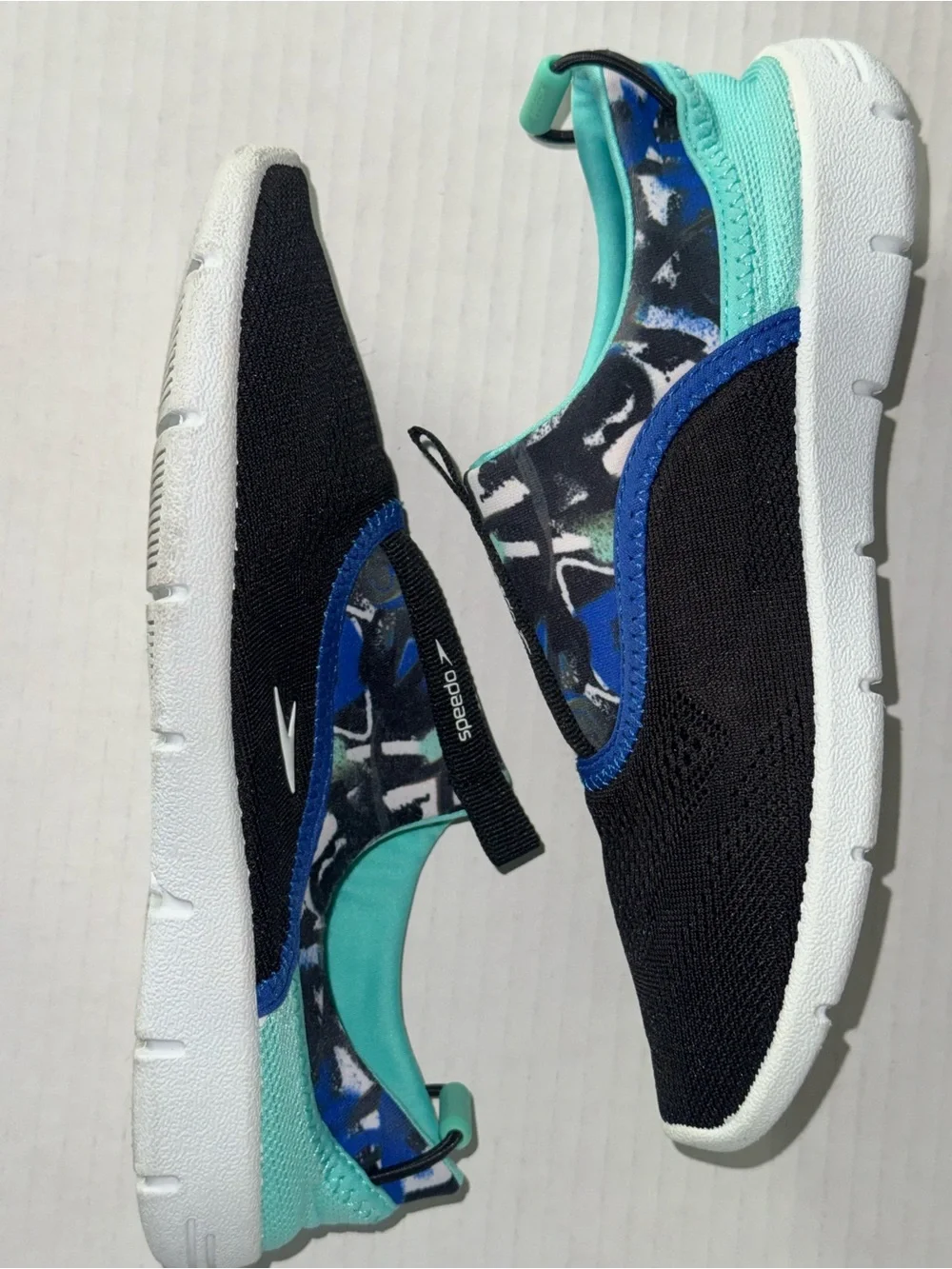 Speedo Youth Black with Blue & Teal Water Shoes